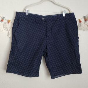 Ted Baker Miniprint Blue Straight Fit Shorts Casual Chic Minimalist Mens 38R